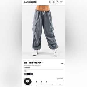 Alphalete Taft Arrival Pant Women's Low Rise Cargo Pant Oversized XXS‎ NWOT